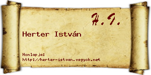 Herter István névjegykártya